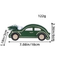 thumbnail image 3 of Adornos navideños, adornos navideños, regalos navideños Adorno de coche pequeño verde oscuro de moda Adorno de coche de madera Borde Decoración navideña Adorno pequeño Un péndulo, 3 of 4