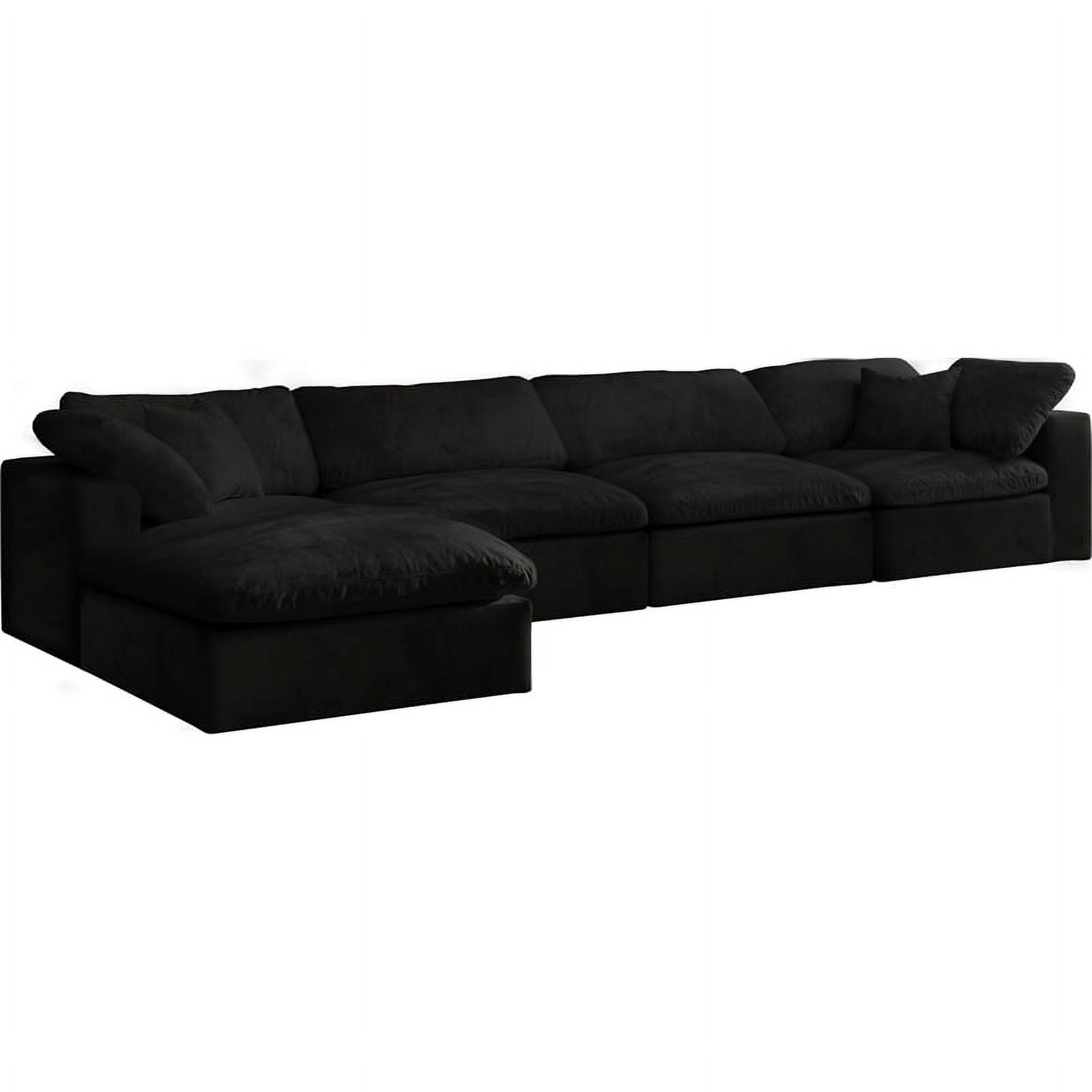 Black 2024 velvet sectional