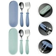 thumbnail image 4 of CIMAXIC 2 Sets Children Spoons and Forks Children Flatware Sets Cartoon Tableware Kits,5.51"X1.97"X1.18", 4 of 5