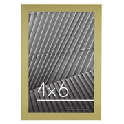 Americanflat 4x6 Picture Frame in Gold with Shatter Resistant Glass - Horizontal and Vertical Formats for Wall and Tabletop