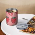 thumbnail image 3 of 12oz Coffee Tumblers Pink Strawberry Plants Fruit Stainless Steel Vacuum Insulated Travel Tumbler Coffee Cups Mug with Lid and Straw with Cleaning Brush for Cold & Hot Drinks, 3 of 5
