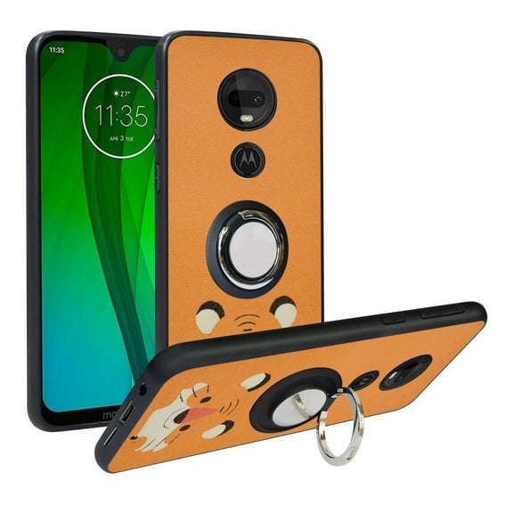 Labanema Motorola Moto G7 /G7 Plus Case with 360 Degree Rotating Ring Stand, Support Magnetic Car Mount, Protective Cover for Motorola Moto G7 /G7 Plus (Small Tiger)