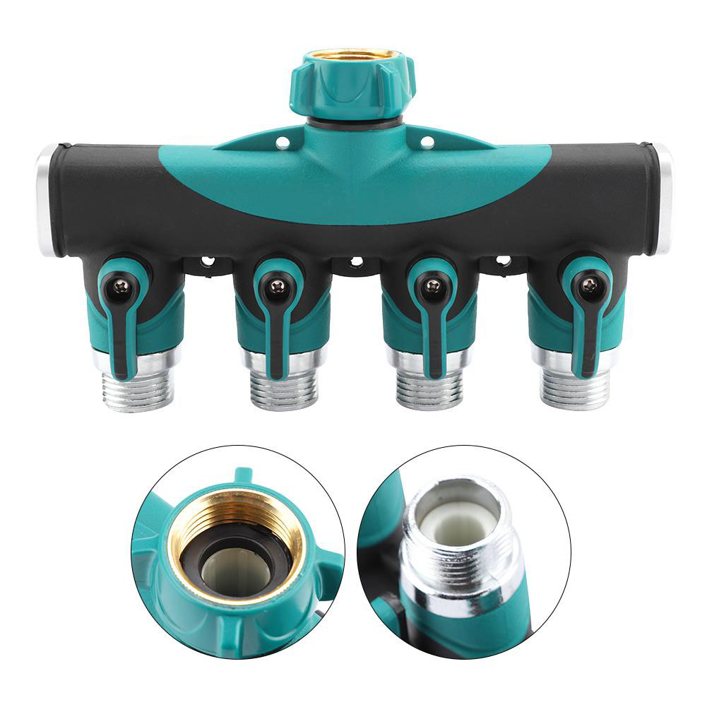 LYUMO Hose Splitter, 3/4 4 Way Hose Connector Splitter Garden Water