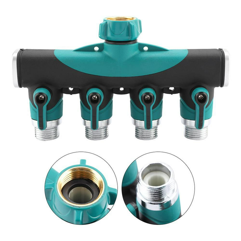 LYUMO Hose Splitter, 3/4 4 Way Hose Connector Splitter Garden Water Splitter Faucet Adapter Hose