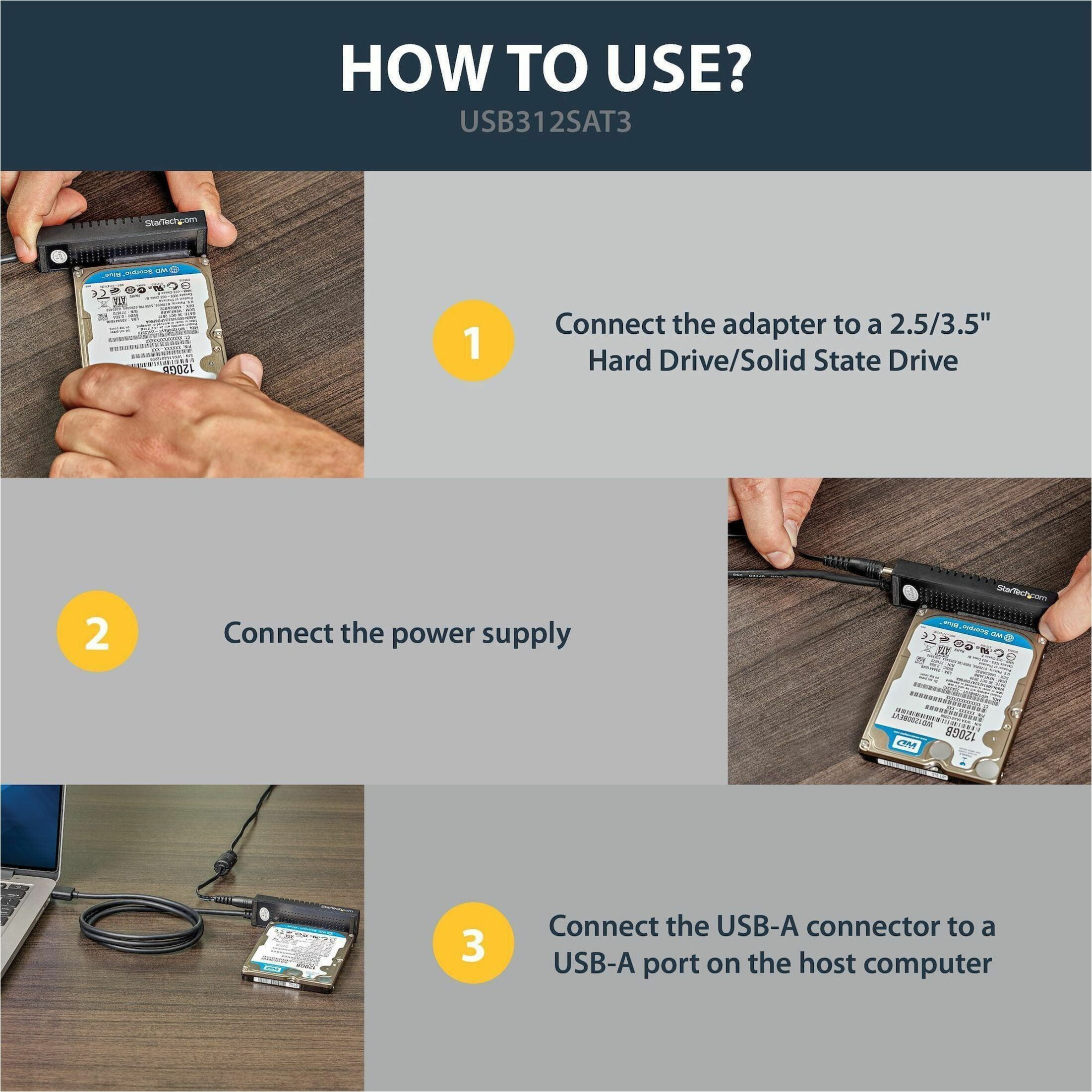StarTech USB 3.1 (10 Gbps) Adapter Cable for 2.5" and 3.5" SATA Drives