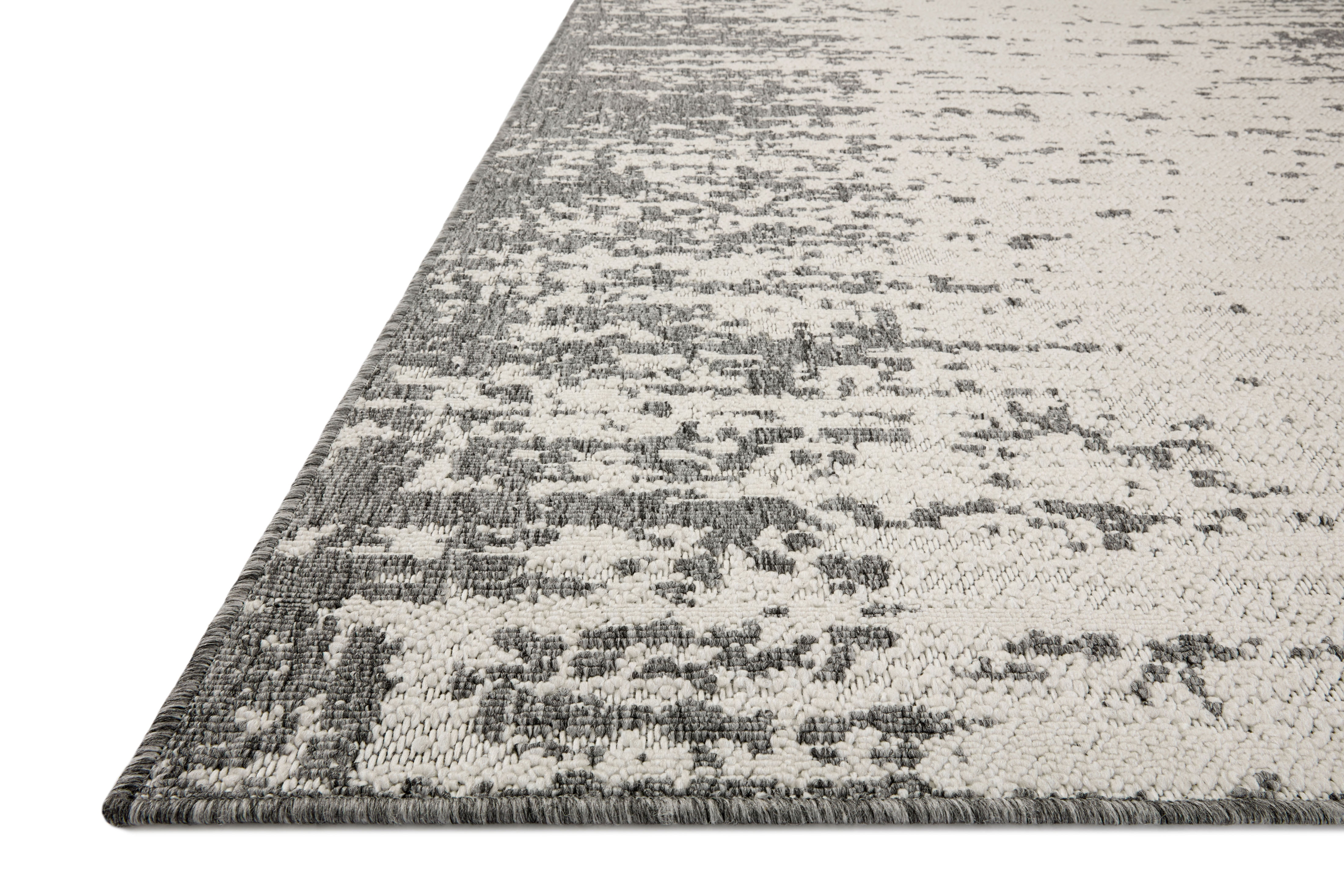 Indoor Outdoor Loloi Rainier Ivory / Grey 5'-3" x 7'-7" Area Rug