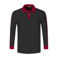 thumbnail image 4 of Polo Shirt Men Long Sleeve Button Down Tees Shirt Basic Black Mens Summer Dress Shirts, 4 of 8