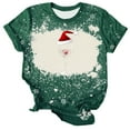 thumbnail image 2 of Cavosen Christmas Workout Tops for Women Short Sleeve Xmas Cute Santa Hat Glass Print Cute Tops Tunic Round Neck Casual Loose Dressy Shirts Trendy Festival Blouse Holiday Tees, 2 of 4