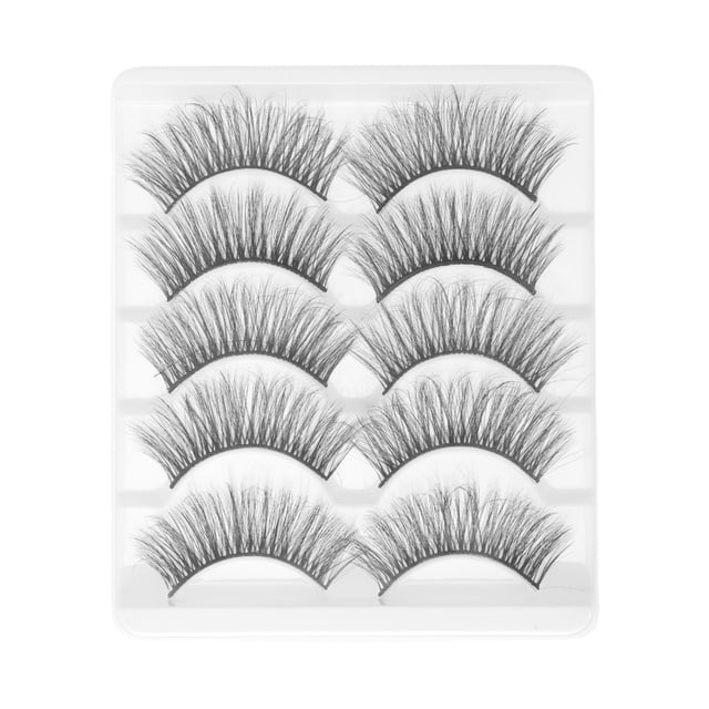 Unique Bargains 5 Pair Soft 3D False Eyelashes for Makeup Black 3D-53