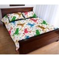 thumbnail image 3 of Juego de cama edredón con estampado de ranas de colores, 3 of 5