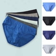 thumbnail image 3 of zeranth Men Summer Briefs Mid-rise Elastic Waistband Panties Solid Color U-convex Breathable Underwear for Daily Wear Sleep, 3 of 7