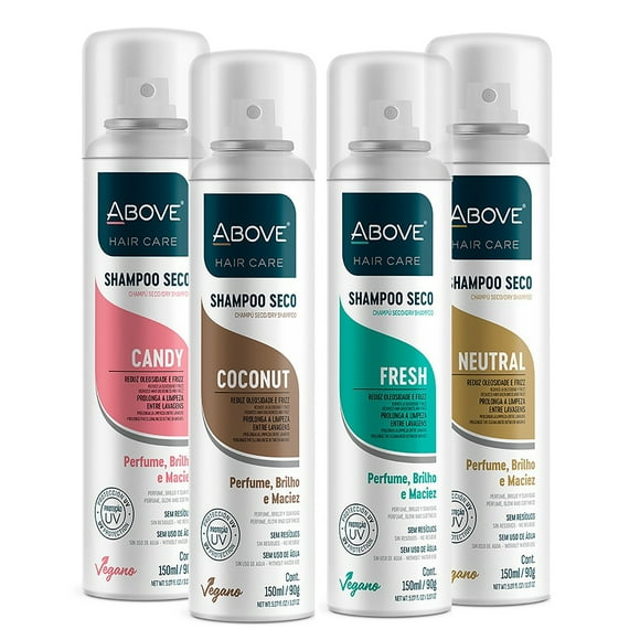 Set de Champú en Seco Above Neutro Caramelo Fresco Coco 4 pz