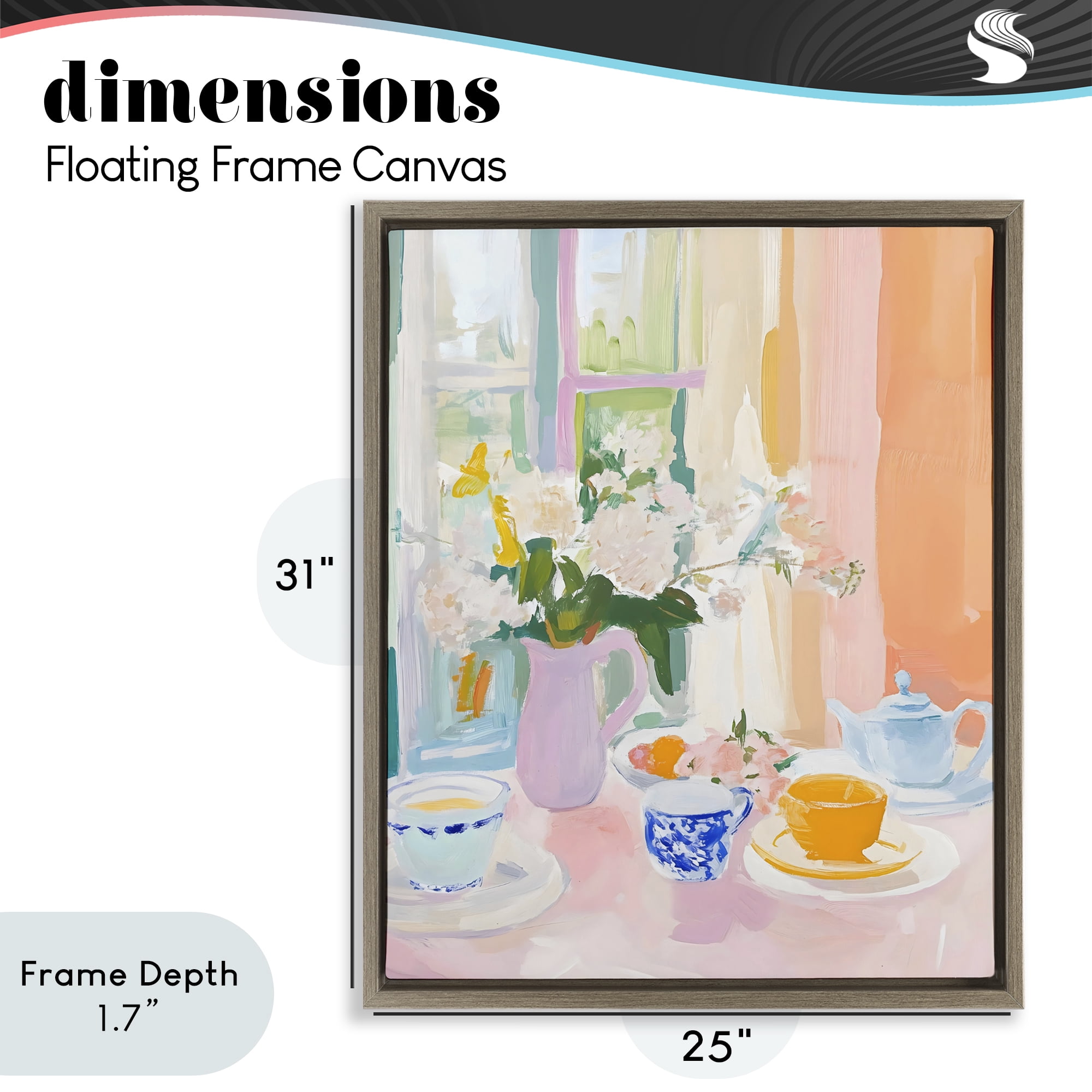 Stupell Industries Breakfast Still Life Abstraction Brown Framed Floater Canvas Wall Art, design by The Prints Vibe