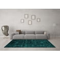 thumbnail image 3 of Ahgly Company Machine Washable Indoor Rectangle Abstract Turquoise Blue Modern Area Rugs, 8' x 10', 3 of 4