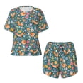 thumbnail image 4 of Picia Foxes and Birds in Forest Pajamas Sets for Women Soft Short-Sleeved Pjs with Lounge Shorts Two Piece Sleepwear-3X-Large, 4 of 9