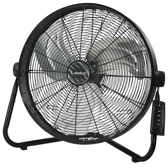 Lasko 20" High Velocity Floor Fan, Wall Mount Option and Remote, Black, H20685