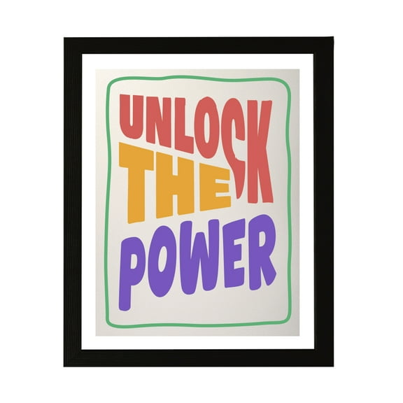 Designs ByLITA Unlock the Power, 8 x 10 Wall Print Inspirational (Unframed) | Funky Home Decor