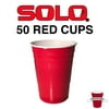 SOLO PLASTIC PARTY COLD CUPS, 16OZ, RED, 50/PACK