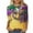 D Multicolor, variant on YUGYXL Fashion Mardi Gras 3/4 Sleeve Shirts for Women Casual Plus Size Party Mask Print Loose Comfy Tshirts Summer Crew Neck Tunic Fit Clothes Theme Party Carnival Tees