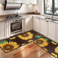 thumbnail image 3 of Kitchen Rugs Sets Of 2,Brown Green Bud Sunflower Pattern Anti Fatigue Kitchen Mat Rugs Non Slip Washable,Decorative Kitchen Floor Mats for Kitchen,Sink,Laundry,17"x47"+17"x47", 3 of 5