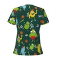 thumbnail image 4 of Naloa Sport Monster Print T-Shirts Short Sleeve V Neck Tees for Women Fashion Tops Trendy Lightweight Soft Casual Summer Outfits Clothes, 4 of 5
