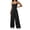 Black, variant on Women's Summer Spaghetti Strap Sleeveless Jumpsuit Wide Leg Baggy