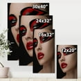 thumbnail image 4 of Designart ' Red Lips Black Makeup On The Eyes of Mask Girl ' Modern Canvas Wall Art Print, 4 of 4