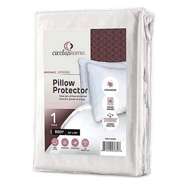 CirclesHome Pillow Protectors Single Pack Body (20 x 55) Zippered - 100% Cotton Breathable Pillowcases - Protects Pillows from Dirt, Dust and Debris (Body- Single Pack - 20x55)