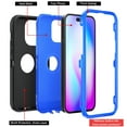 thumbnail image 3 of NIFFPD iPhone 14 Pro Case, Heavy Duty Hard Shockproof Protective Phone Case for iPhone 14 Pro 6.1" Black+Dark Blue, 3 of 3