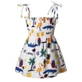 thumbnail image 1 of EYIIYE Robe Dos Nu pour Fille, Imprimé, Sans Manches, Robe d'Été, 1 of 9