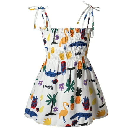 

Yejaeka Toddler Girls Sling Dress Fashion Sleeveless Print Dress for Baby Girls