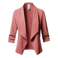 thumbnail image 2 of FashionOutfit Women's Stretch 3/4 Gathered Sleeve Open Blazer Jacket, 2 of 5