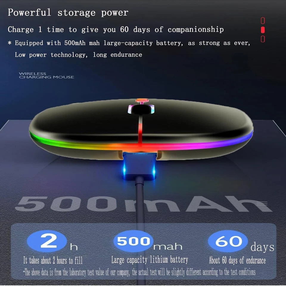 Wireless Bluetooth Mouse Rechargeable Silent Slim Laptop Mouse For Desktop
