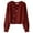 C-Red388, variant on Cropped Cardigan Sweaters For Women Deep V Neck Loose Fit Button Down Knitted Crop Jacket Solid Color Lightweight Cozy Outerwear