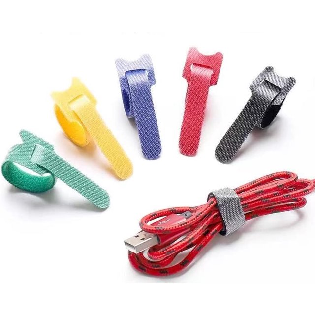 Cinta Adhesiva de Cierre de Velcro Tipo T, 50 Piezas Correas de Cable Reutilizables Cinta de Sujeción de Poliéster Organizador de Cables para Alambres y Cables (5 Colores) Type T JM
