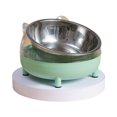thumbnail image 1 of HLONK Bols Surélevés pour Chat en Acier Inoxydable Incliné avec Support pour Pu, 1 of 13