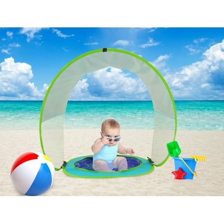 Gigatent Baby Beach Tent For Toddlers And Tots Pop Up Sun Shelter With Mini Pool And Detachable Shade