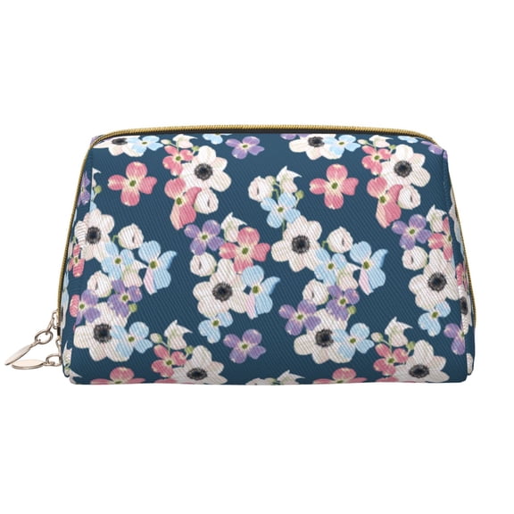Rateoe Flowers for Travel Makeup Bag,Large Capacity Cosmetic Bags for Women,Waterproof Portable Pouch Open Flat Toiletry Bag Make up Organizer