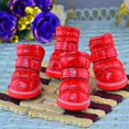 thumbnail image 1 of Juego de 4 botas de nieve cálidas de invierno para perros pequeños, impermeables, para chihuahuas, talla 3, 1 of 5