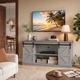 thumbnail image 2 of Vineego 58 Inch Farmhouse TV Stand and Entertainment Center for Televisions,with Sliding Barn Doors and Storage Cabinets,Gray, 2 of 8