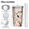 thumbnail image 4 of Chihuahua and Flower 10oz Tumblers Stainless Steel Tumbler with Lid and Straw,Vacuum Insulated Double Wall Travel Tumbler Cups with Cleaning Brush for Coffee, Tea, 4 of 4