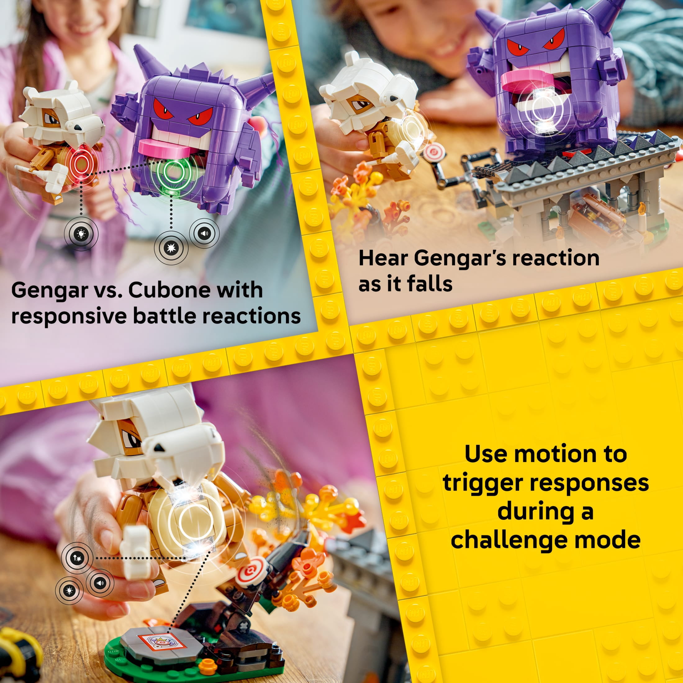 LEGO Pokémon SMART Play: Cubone and Gengar’s Spooky Showdown - Compatible Set with 4 SMART Tags and 2 Pokémon Figures - Interactive Toy - Gift for Boys and Girls, Ages 8+ - 72166