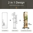 thumbnail image 6 of Full Length Mirror Coat Rack with Brake Wheels, 69" x 20", Floor Standing Mirror with Hook Storage, Mobile Full Body Mirror for Bedroom, Living Room, Black, 6 of 12