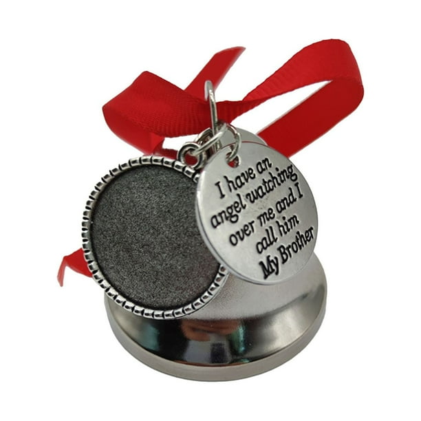 Fiudx Adorno Navideño de Alas de Ángel, Lujoso Diseño Conmemorativo, Grabado "Mi Corazón Está En El Cielo", Decoración para Árbol de Navidad, Intercambio de Regalos Navideños, Fiesta de Oficina, Cuer
