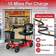 thumbnail image 5 of Mobility Scooter for Adults,4 Wheel Mobility Scooter,15 Miles Range,300LBS Capacity,Lightweight and Portable,with LED Headlights and Basket,Charger Included,Gifts Suitable for Elders (Red), 5 of 13