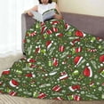 thumbnail image 6 of Pofeuu Christmas Hat sock Print Ultra-Soft Micro Fleece Blanket,for Bed Or Sofa,All Season Throw Blankets Flannel Blanket-60"x50", 6 of 7