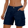thumbnail image 7 of YHAJDS Womens Cargo Shorts High Waist Thin Multi Pockets Loose Wide Leg 5 Inches Summer Casual, 7 of 7