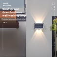thumbnail image 4 of Ounissouiy Solar 4 LED Luz de pared exterior Arriba y abajo Decoración luminosa Paisaje Patio trasero Balcón Lámpara con que funciona con luz Iluminación y accesorios Ounissouiy HA073339-01, 4 of 6