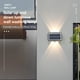 thumbnail image 5 of Injueey Solar 4 LED Luz de pared exterior Arriba y abajo Decoración luminosa Paisaje Patio trasero Balcón Lámpara con que funciona con luz Iluminación y accesorios Injueey HA073339-01, 5 of 6