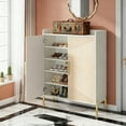 thumbnail image 3 of 6-Tier Large White Shoe Storage Cabinet With Doors, Adjustable Shelves, Holds 30 Pairs, Gold Legs For Entryway, Hallway, Closet, Bedroom, Living Room, 3 of 8